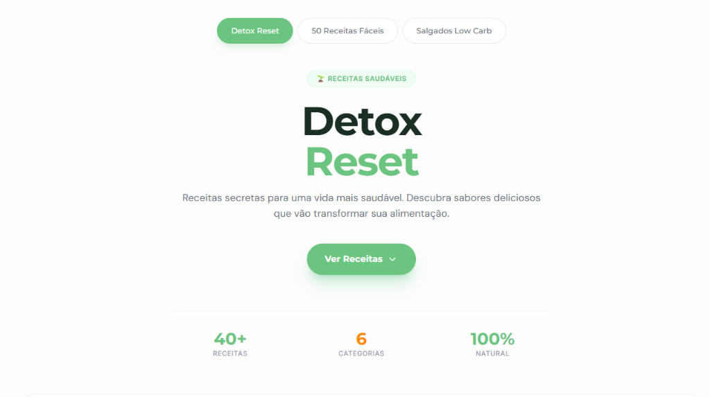 Detox Reset na tela do iPad
