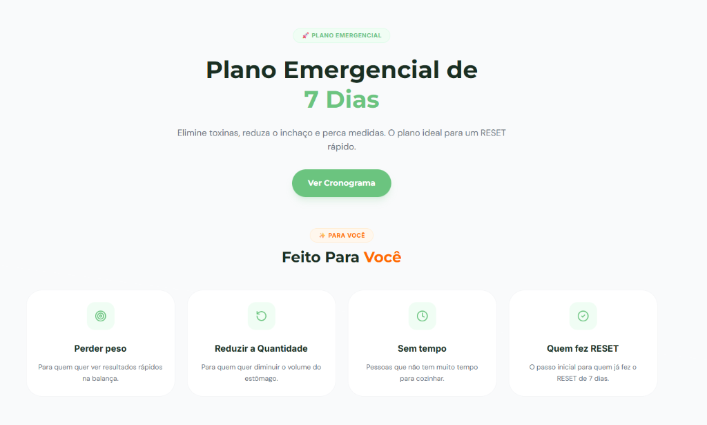 Plano Emergencial 7 Dias na tela do iPad